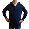 Blue hooded cashmere cardigan