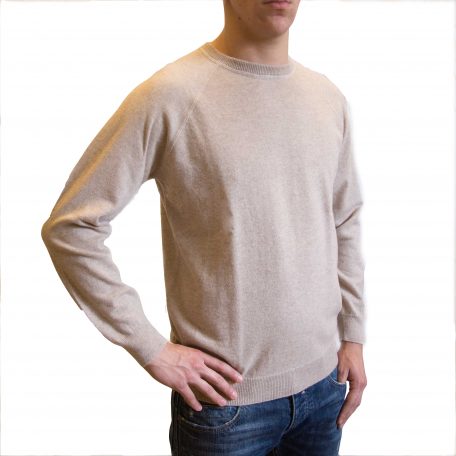 Beige crewneck cashmere sweater