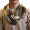 Multicolor beige/green striped ring cashmere scarf
