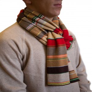 Multicolor red striped cashmere scarf