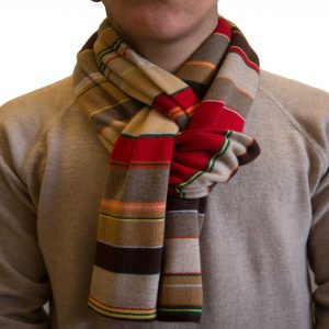 Multicolor red striped cashmere scarf