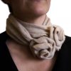 Beige rose collar cashmere scarf