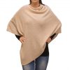 Beige cashmere poncho front